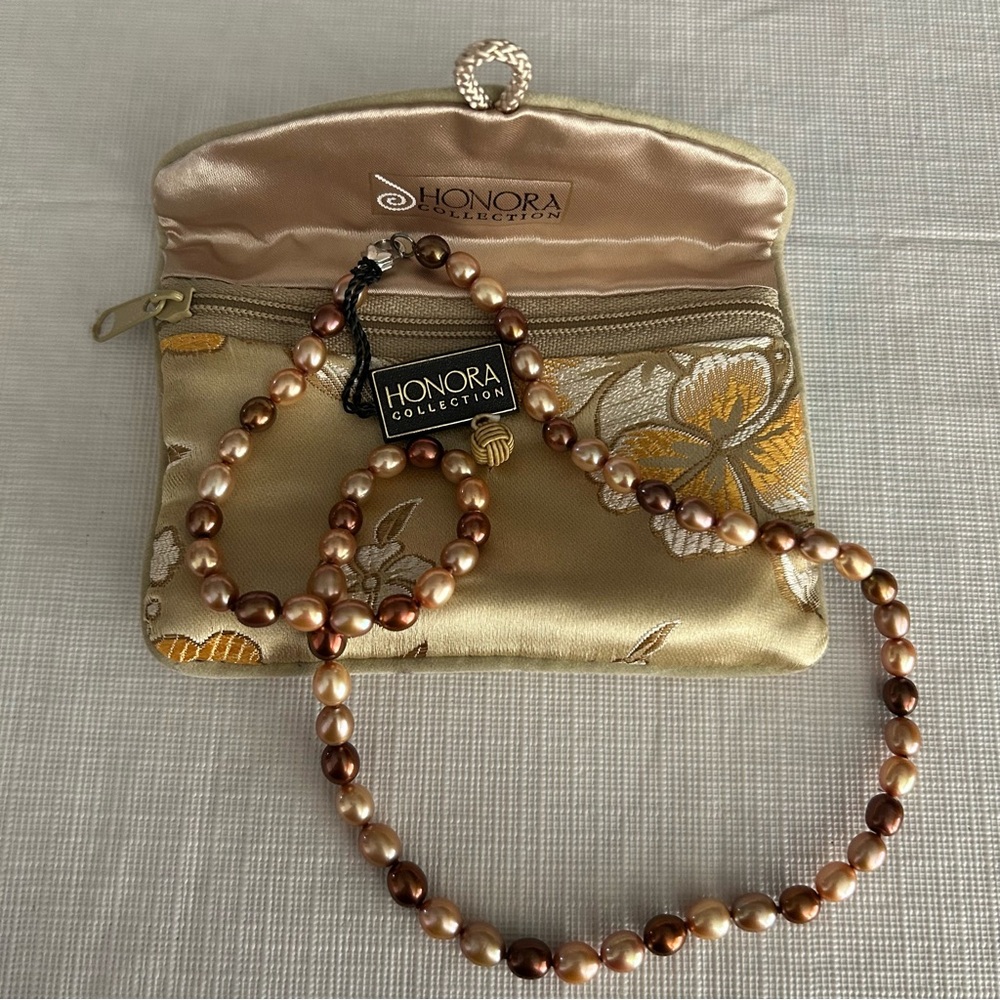 🤎HONORA • Earth Tone Cultured Pearl Necklace
